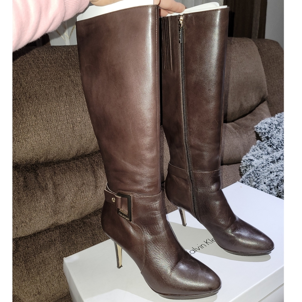 Calvin Klein Joyce Tall Leather Boots